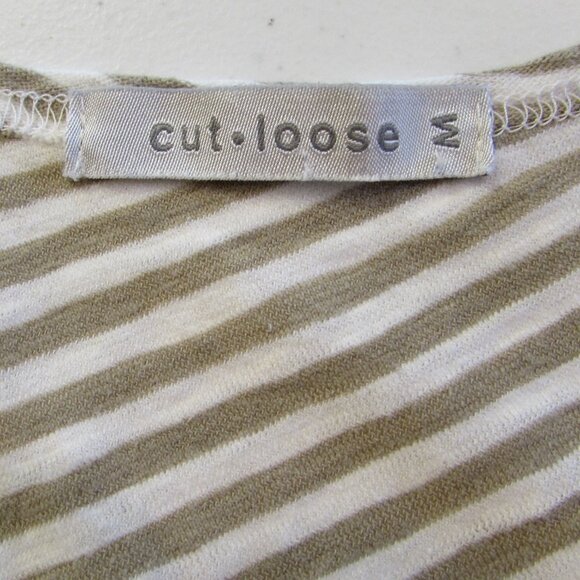 Cut Loose Cotton/Linen Tan/White Striped Tank Maxi - Picture 3 of 16